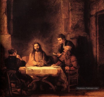 Souper chez Emmaüs Rembrandt Peinture à l'huile